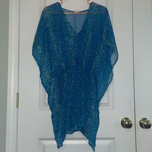 Blue Animal Print Beach Coverup. Size S/M